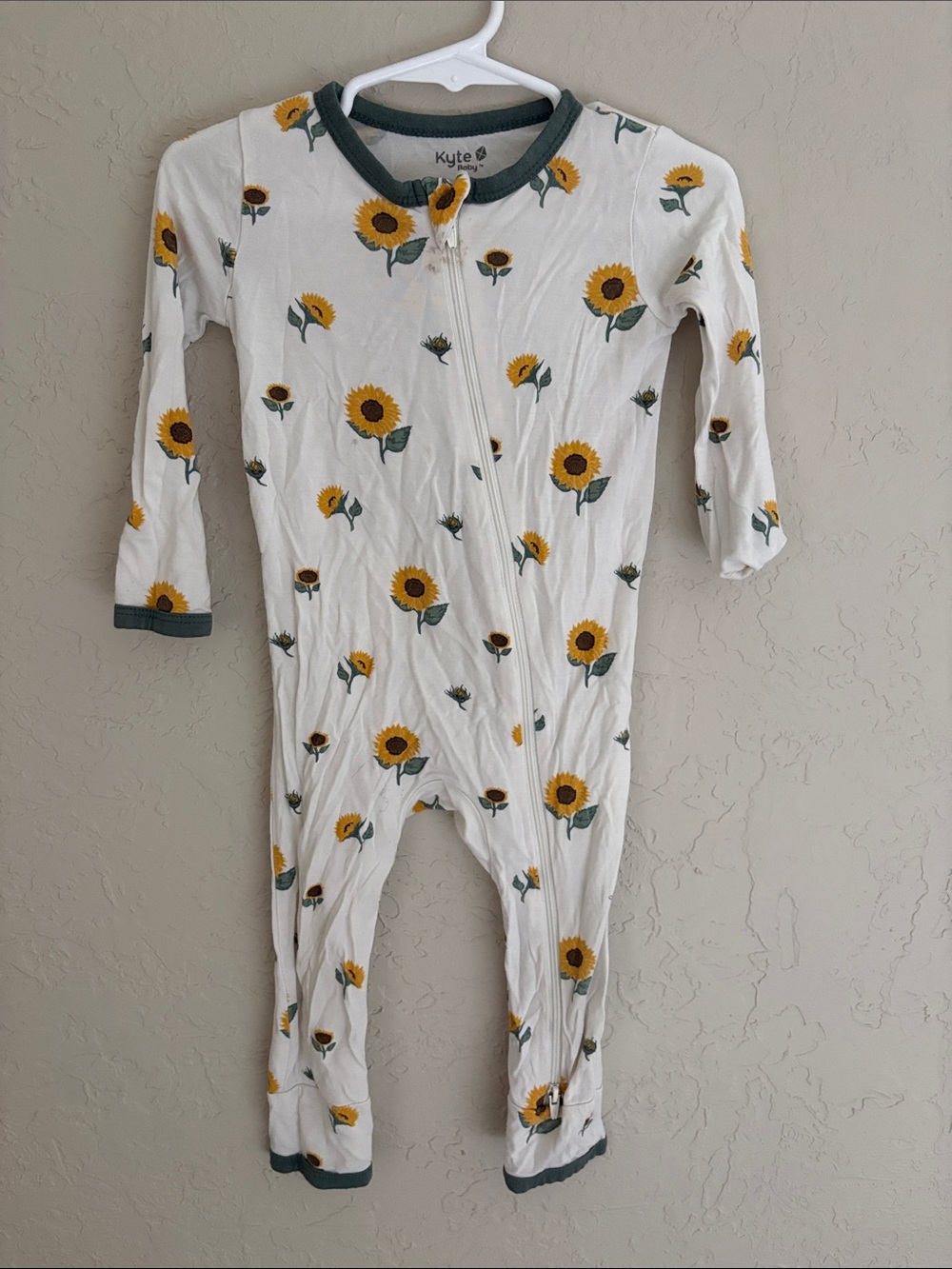Kyte BABY White Sunflower Print Footed One-Piece